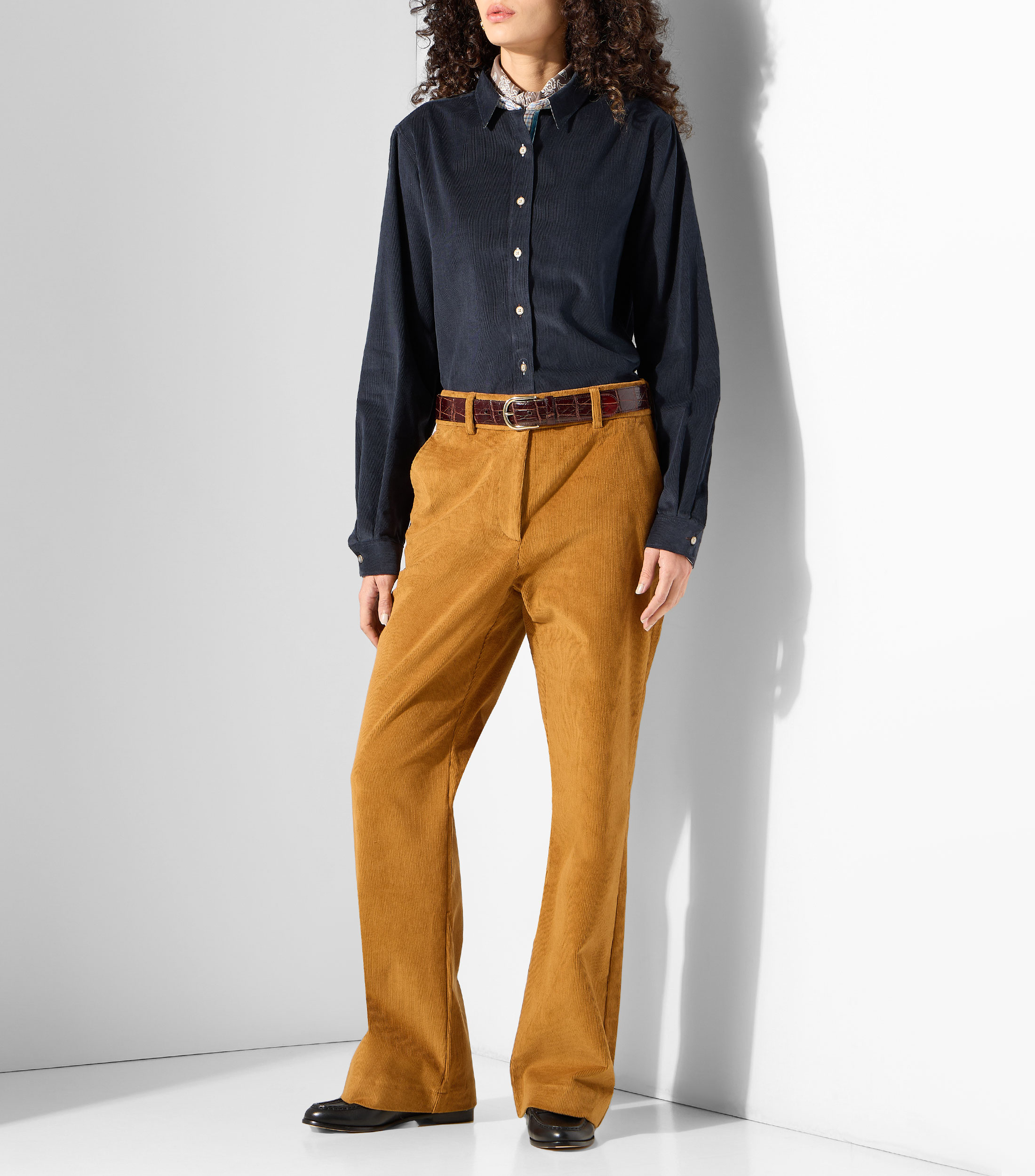 Camisa lisa manga larga Mujer